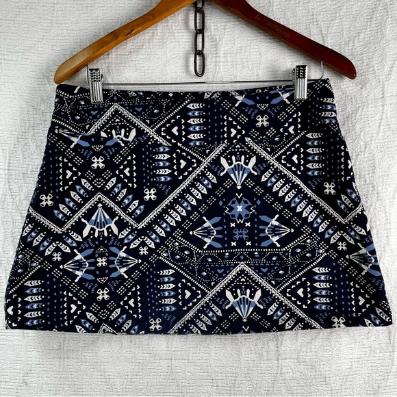 Patagonia Blue Bandana Pattern Medium Mini Skirt Stretch Western Sporty Boho - Picture 12 of 12